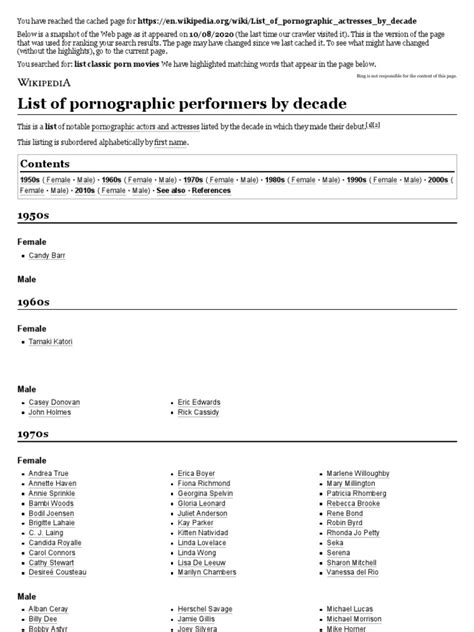 pornstars age|List of pornographic performers by decade